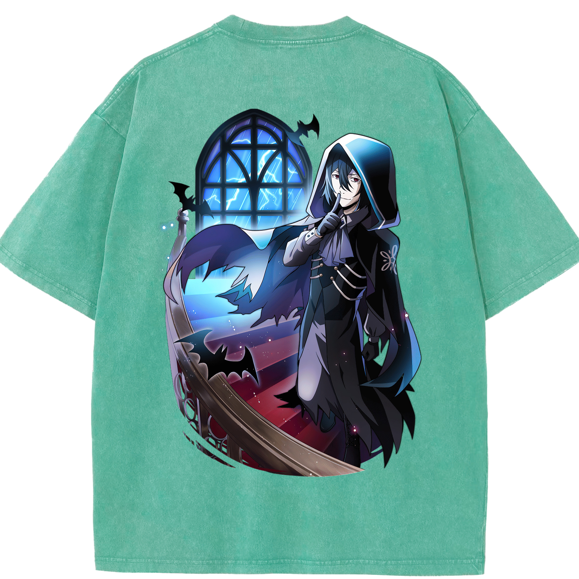 （画像用） 文豪ストレイドッグス Bungo Stray Dogs 綿100% ヴィンテージ風 半袖Tシャツ（背面プリント）